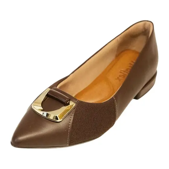Sapatilha Feminina Confortavel Macia Couro Elegante Usaflex