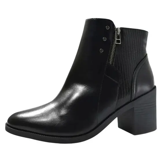 Bota Feminina Salto Bloco Cano Baixo Confortável Comfortflex