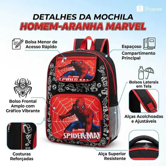 * Mochila escolar infantil grande personagens menino-menina mochila nacional