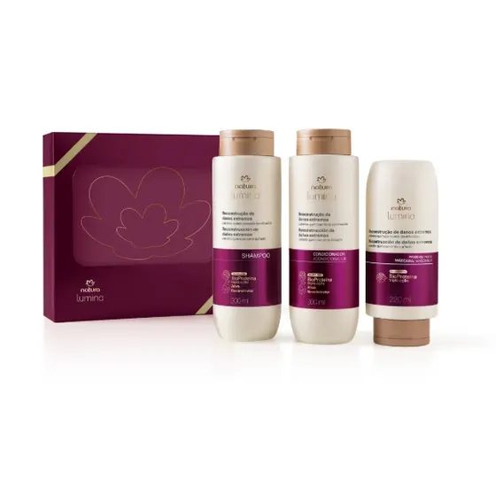 PRESENTE LUMINA RECONSTRUÇÃO DE DANOS EXTREMOS (SHAMPOO+CONDICIONADOR+MASCARA)