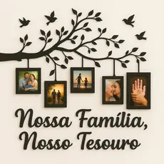Quadro Porta Retrato Parede Decorativo MDF 10x15 Árvore Molduras Foto Família