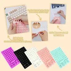 Para Mulheres Unhas Longas Compatível Silicone Teclado Almofada Membrana Protetora Dispositivos De Digitação De Escritór