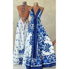 VESTIDO LONGO FEMININA ESTAMPADO MODELO INDIANO COSTA NUA FRENTE UNICA TECIDO MACIO