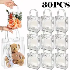 Kit 10/20/30 Sacola de PVC para Presente Transparente Com Alça Cristal