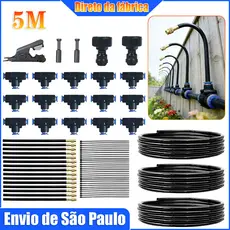 Kit De Sistema De Nebulização 5M Spray De Jardim Para Irrigação Automática Ajustável
