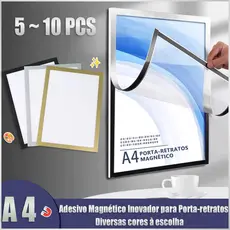 5/10 Pcs A4 Transparent Magnetic Frames for Documents, Certificates, Photos, Notices, Adhesive Board, No Holes, Wall Mou