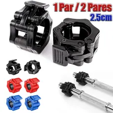 Par de Presilhas 25mm Barra de Academia Musculação - Clip Trava Rápida Jaw Lock Halter Pequeno 2,5cm