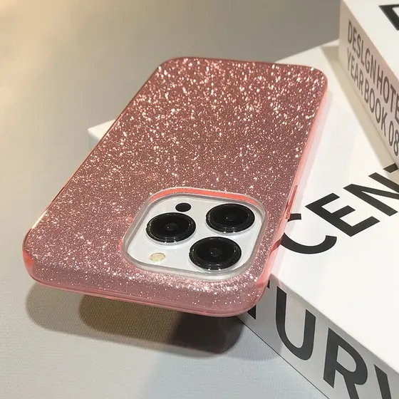 Ins Capinha Capa Para iPhone 17 Air 16 15 14 Plus 13 12 11 Pro Max XR Glitter Bling À Prova De Choque