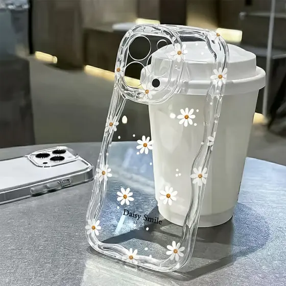 Margarida Flor Capa Capinha Para Xiaomi Mi 11 12 Lite Poco C65 C71 C75 F3 F5 X3 X4 X6 X7 X5 M3 M4 M6 Pro Silicone Transp