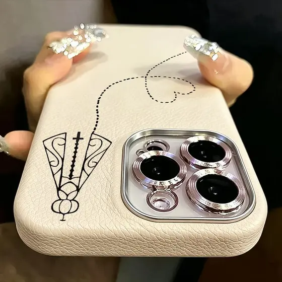 Toque Macio Igual Couro De Verdade Capa Capinha Para iPhone 16 15 14 Plus 17 Air 13 12 11 Pro Max Coração Nossa Senhora