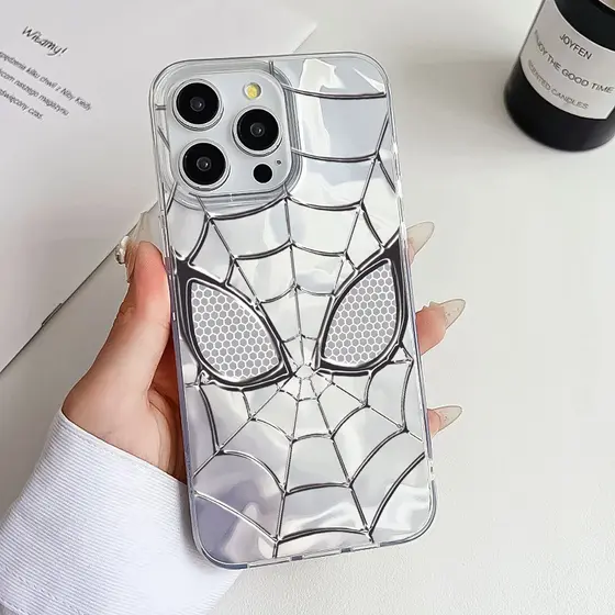 Capa Capinha Para Motorola Moto E13 G10 G15 G22 G24 G34 G35 G53 G54 G60 G75 G84 Prata Brilho Marvel Homem-Aranha Web
