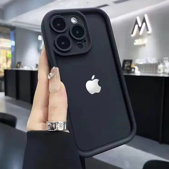 Com Logotipo Capa Para iPhone 17 Ar 16 15 14 Plus 13 12 11 Pro Max XR Caso Silicone Normal