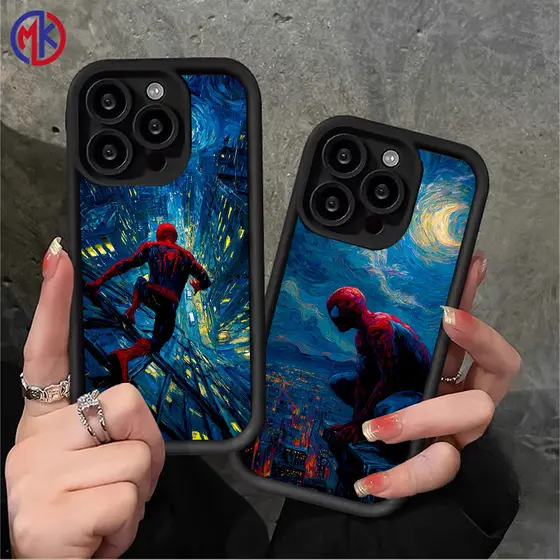 Capa Para Redmi Note 14 Pro 13 12 11 10 9 8 14C 13C 12C 10C 9A A5 A3 A2 A1 SoftCase Homem-Aranha Pintura A Óleo MKCase