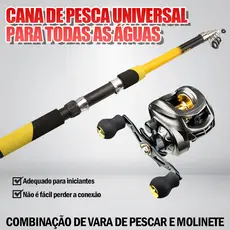 Conjunto De 2 Peças Inclui Vara De Pesca De Fundição Longa De 1.8 M E Carretel metal 7.2 : 1 Durável Forte