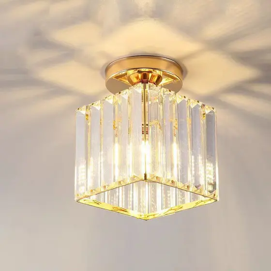 Lâmpada De Teto De Cristal 110/220v Base De Iluminação Doméstica Moderna E Minimalista + Abajur