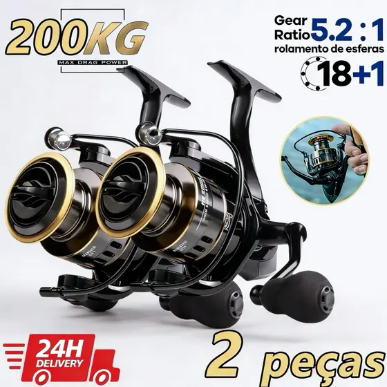 Carretel De Pesca Profissional 18 + 1BB 5 ; 2 1 De Metal Para Mão Esquerda E Direita!!
