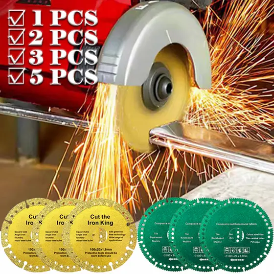 Disco Corta Tudo Diamantado Madeira Cerâmica Pvc aço Multiuso 100mm Corte Rápido Durável Kit 1/2/3/5 pcs