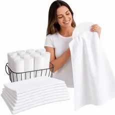 Kit 10 e 5 Panos Prato Branco Liso 100% Algodão Pé Galinha Alta Absorção Costura Reforçada Cozinha