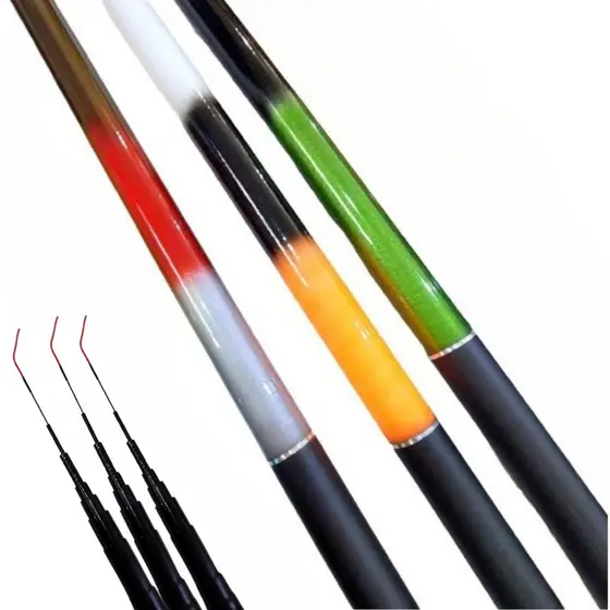kit pesca 3 Varas Pesca Telescópica 4,50 Mts, 5,40 Mts E 6,30 Mts vara de mão fibra de vidro leve resistente