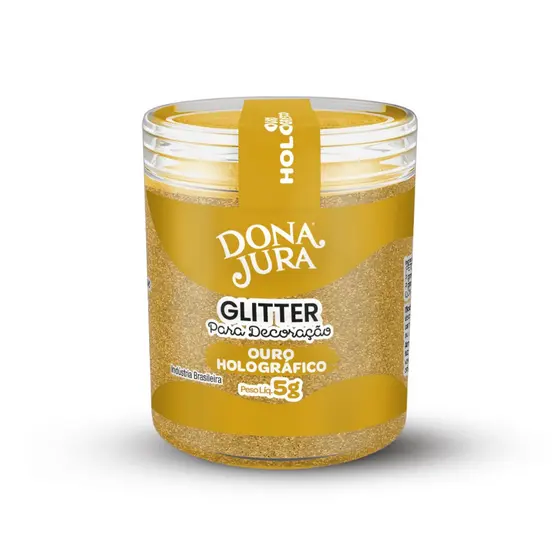 Glitter Para Decoração Ouro Holográfico 5g Dona Jura
