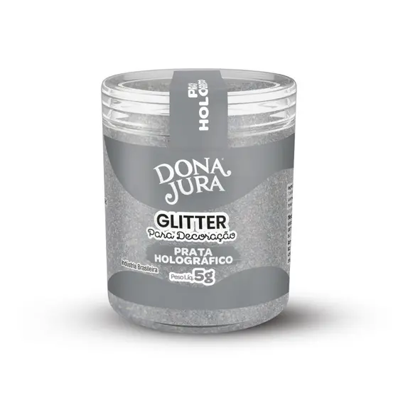 Glitter Para Decoração Prata Holográfico 5g Dona Jura