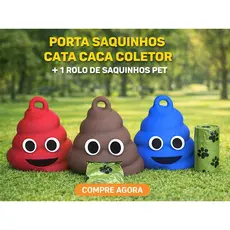 Porta Saquinhos Cata Caca Pet Coletor Portátil + 1 Rolo de Saquinhos – Passeie com Seu Pet Sem Sujeira!