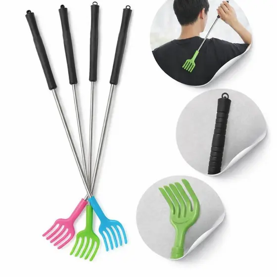 Coçador de Costas Extensível Portátil – Alívio Imediato, Cabo Longo em Aço Inox