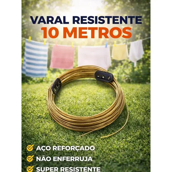 VARAL DE AÇO SUPER RESISTENTE – 10 METROS