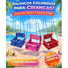 Balanço Infantil de Madeira para Criança Cadeirinha Segura Até 35kg Brinquedo Educativo