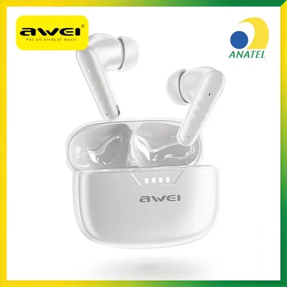 Fone de Ouvido Awei TP-71 Sem Fio Bluetooth HD Bateria 20h Microfone Estéreo Esportivo Resistência à Água