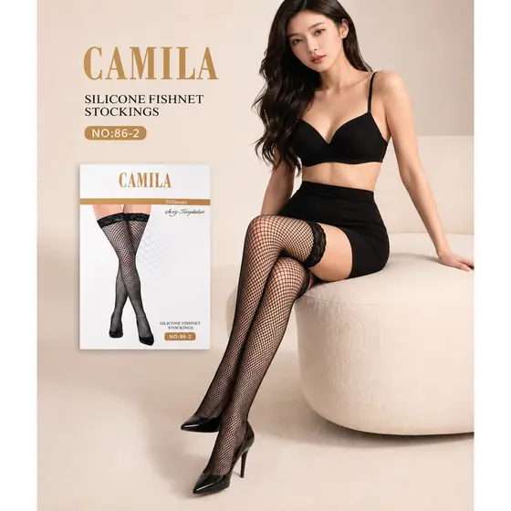 Meia 7/8 Arrastão Feminina Preta Com Renda Silicone Antiderrapante Tamanho Único No. 862