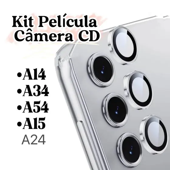 Kit Película de Câmera strass Diamante para Galáxy A14 A24 A54 A34 A15 película protetora de lentes