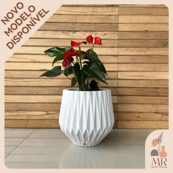 Vaso De Planta Modelo Origami Alt 22cm, Sala, Varanda e Jardim. Ideal para ambientes internos e externos.