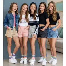 “Short Jeans Brim Infantil Menina Feminino Blogueira Moda Verão Premium Barra Desfiada Confortável Fashion Tam 10 ao 16