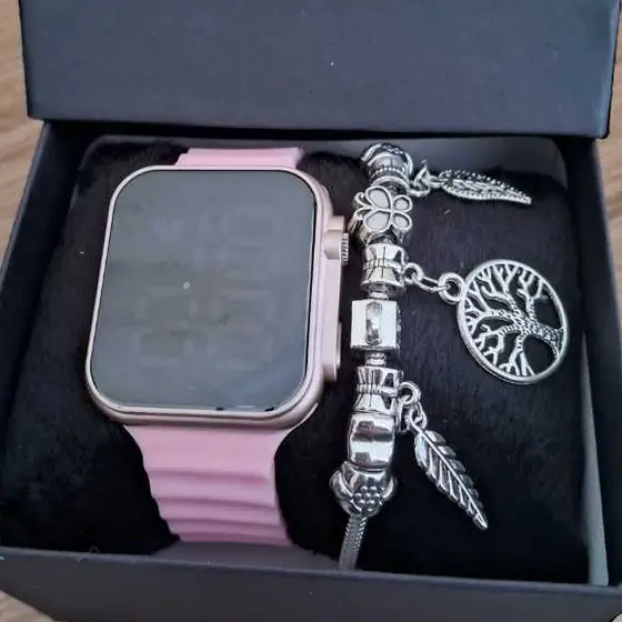 Relógio Feminino E Masculino Digital Led Com Pulseira Em Silicone Da Moda