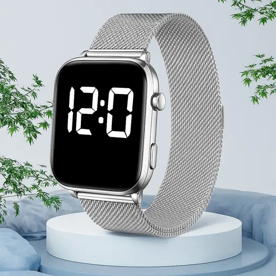 Relógio Digital Feminino Elegante Com Display Pulseira de Liga Perfeito Para Aniversários Festivais
