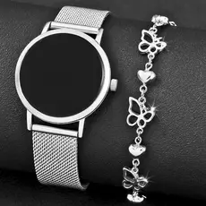 Relógio Feminino Analógico De Quartzo Elegante Redondo Com Pulseira Acessório Aço Inoxidável