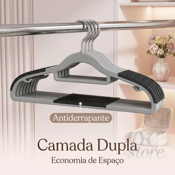 Kit 40 Conjunto de cabides de borracha reforçados antiderrapantes, de alta qualidade