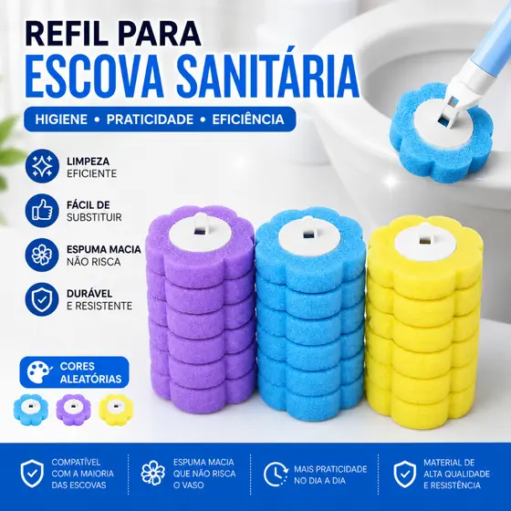 Refil Descartável Escova Para Limpeza de Vaso Sanitário Limpeza eficiente