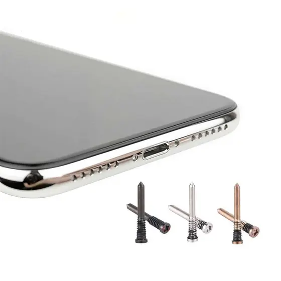 Kit 2 Parafusos Pentalobe 5 Pontas Base iPhone 11 a 17 Pro Max Reposição Inferior