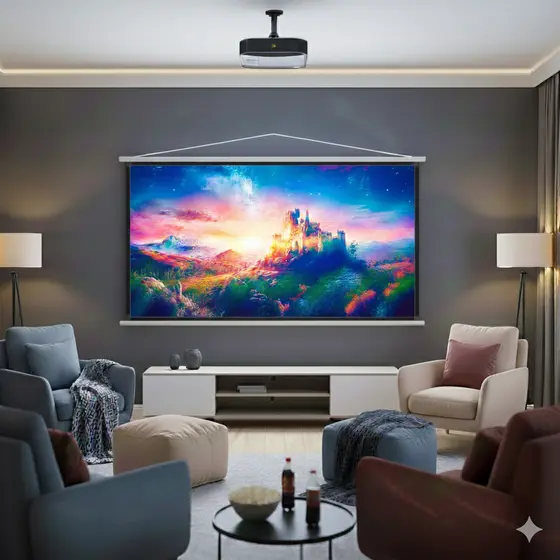 Telas Projeção Premium Diversos Tamanhos Madeira Ilhós Alta Qualidade Cinema Igreja Jogos
