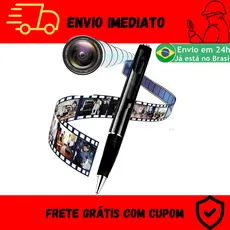 Caneta Câmera Disfarçada Escuta Gravador de voz e vídeo Filma HD Secreta escondida disfarçada