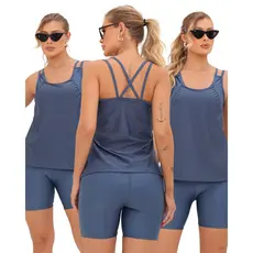 CONJUNTO FITNESS TRIO Short e Blusa com Top Feminino para Treinar Academia Bermuda Meia Coxa Corrida