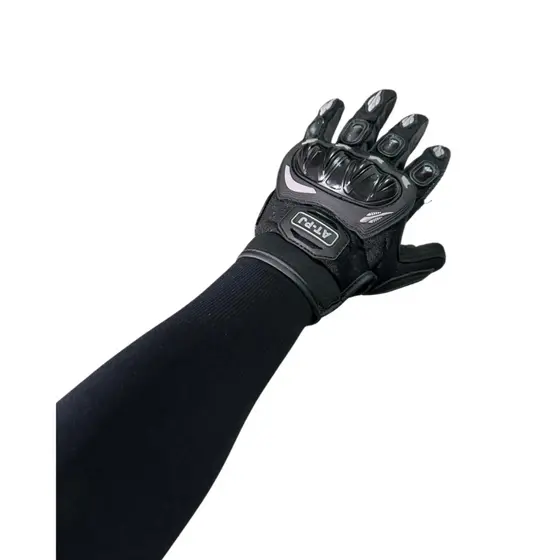 Kit Luva Moto Touchscreen + Par Manguito UV Proteção Solar Motociclista Ciclismo MTB