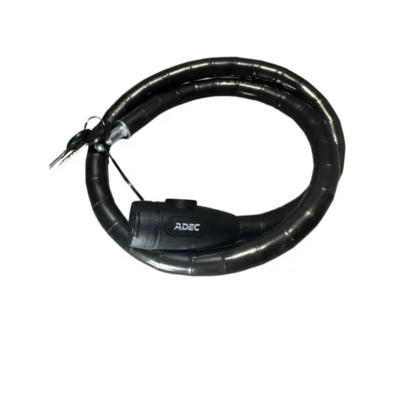 Cabo Trava Moto Bicicleta Articulado Engomado Blindado Encapado Aço Reforçado 18mm x 1000 Antifurto com 2 Chaves