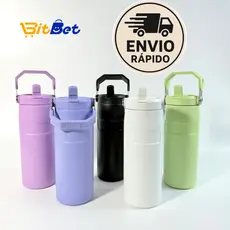500ml Copo Térmico com Canudo– Garrafa Térmica Portátil com Alça | Conserva Quente e Frio CP-22