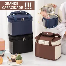 Bolsa Térmica Fitness Marmita Viagem Nécessaire Preto Office Trabalho Almoço BS-08