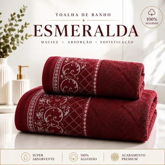 Kit 2 Toalhas 1 Banho + 1 Rosto 100% Algodão Alta Absorção Macia Felpuda