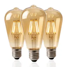Lâmpada Filamento LED ST64 4W E27 Âmbar Retrô Vintage Luz Quente Amarela Bivolt
