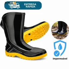 Bota De Pvc Epi Galocha Borracha Cano Médio Preta Antiderrapante Faxina Açougue CA 42291